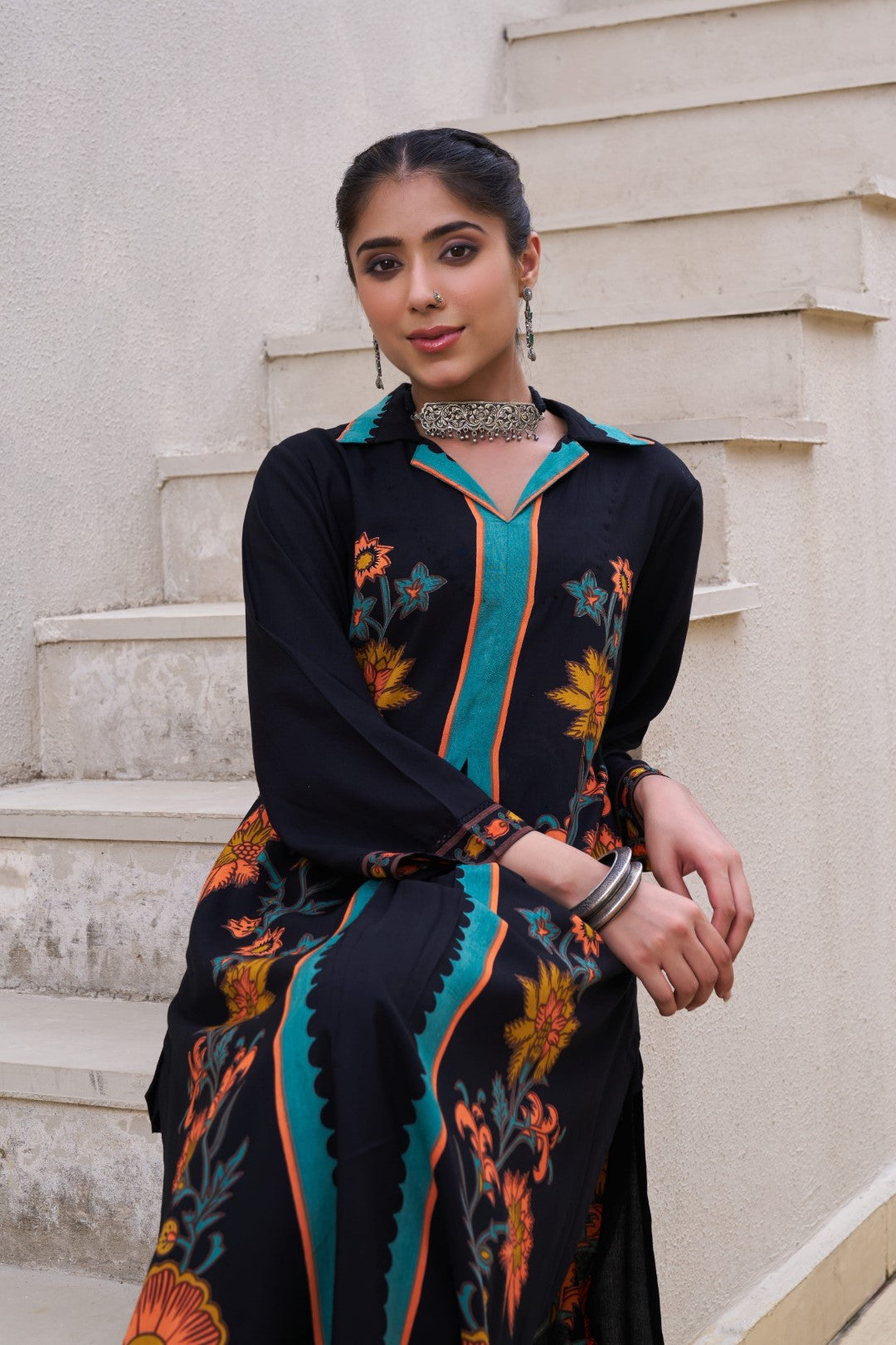 Sonpal Jade printed cotton kurta pant set