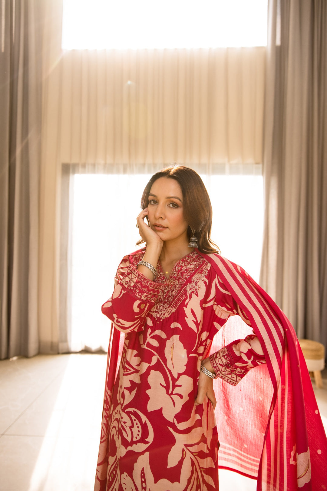 Kabool madder work suit set