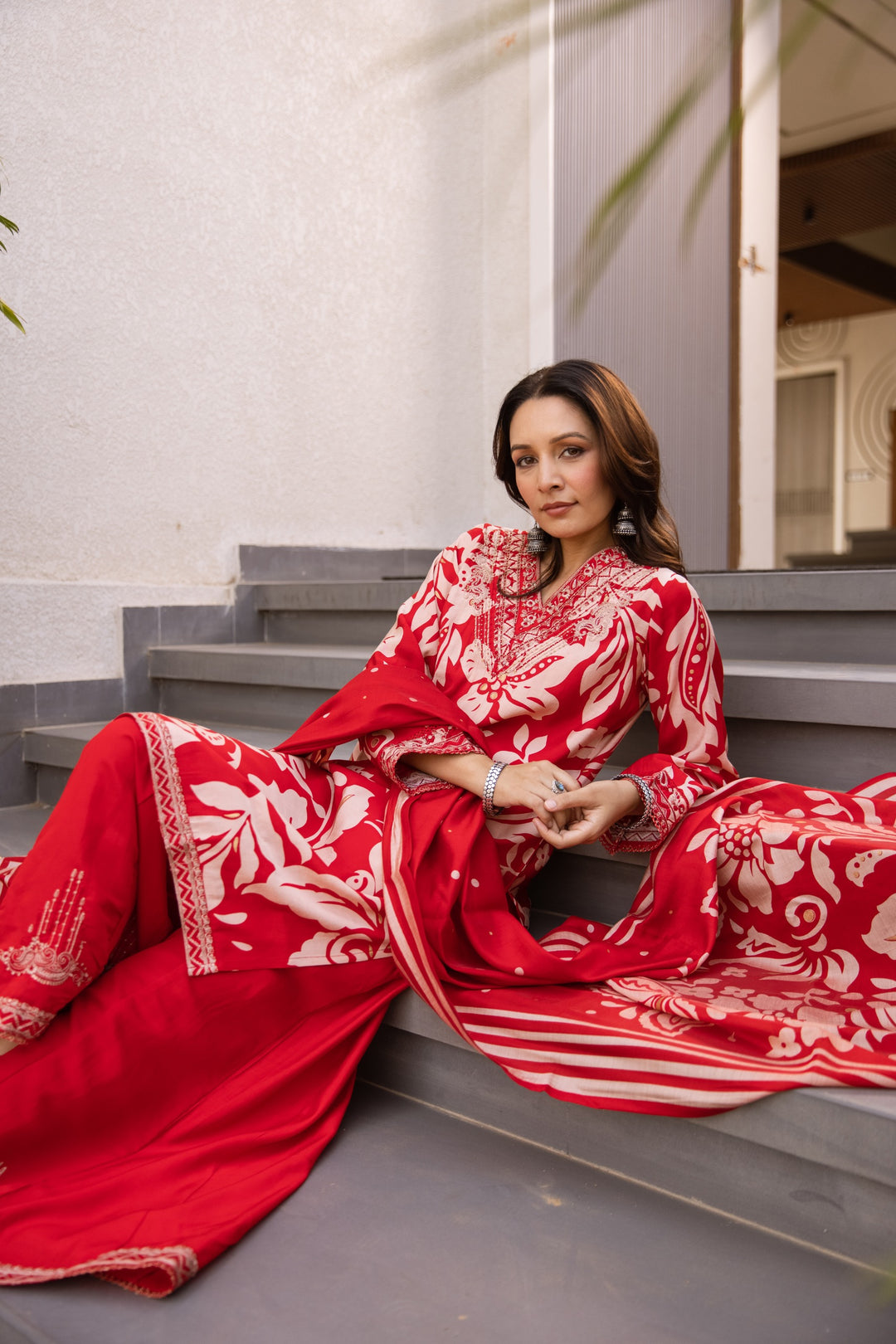 Kabool madder work suit set