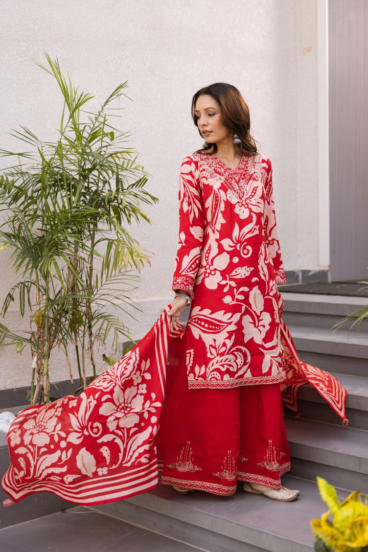 Kabool madder work suit set