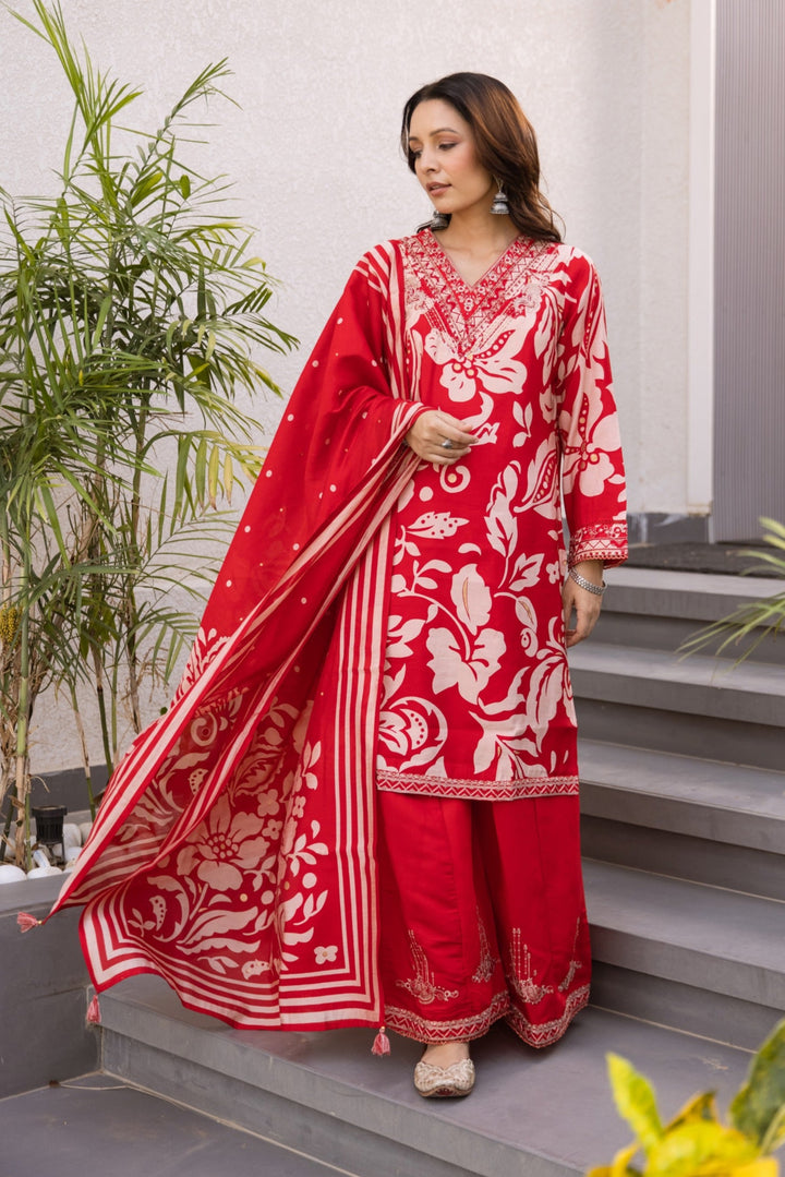 Kabool madder work suit set