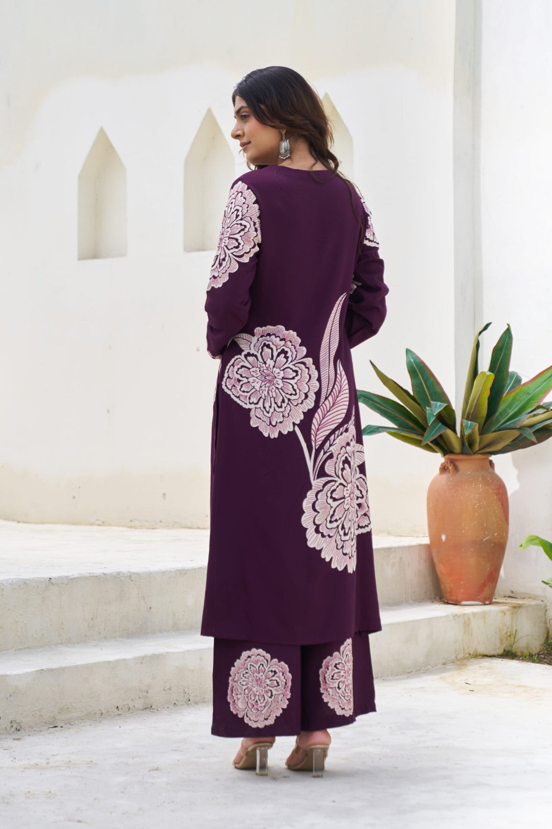 Sonpal orchid printed kurta pant set