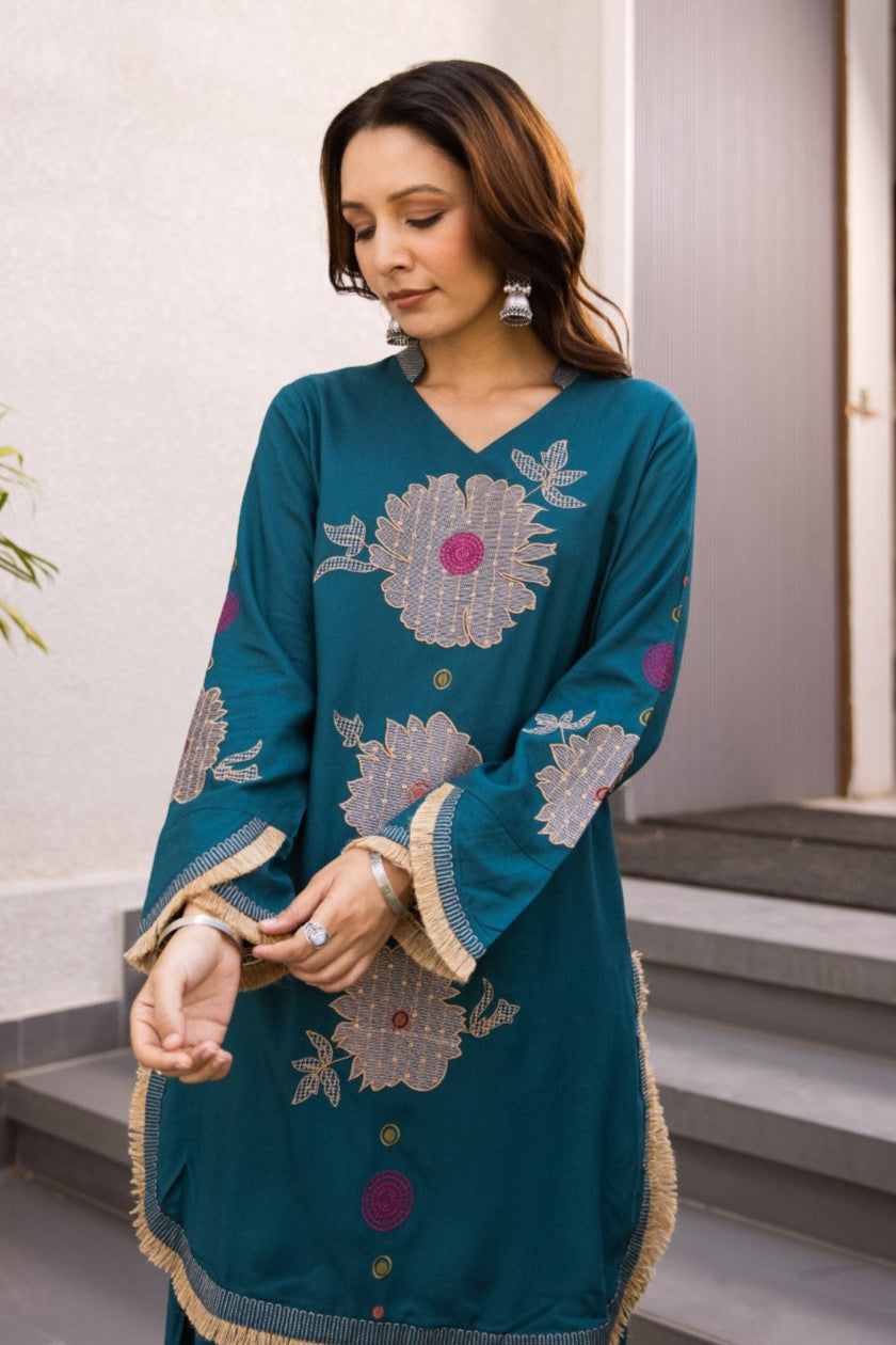 Sonpal Indi Embroidery Cotton Co-ord Set