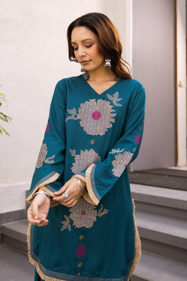 Sonpal Indi Embroidery Cotton Co-ord Set