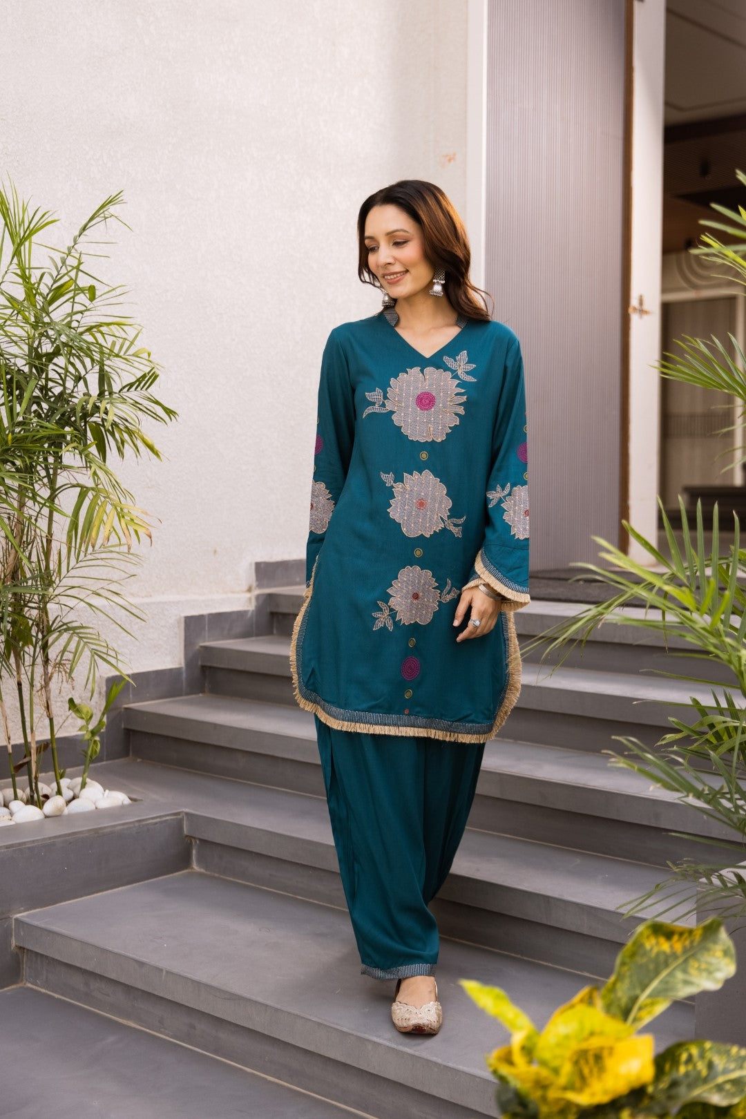 Sonpal Indi Embroidery Cotton Co-ord Set