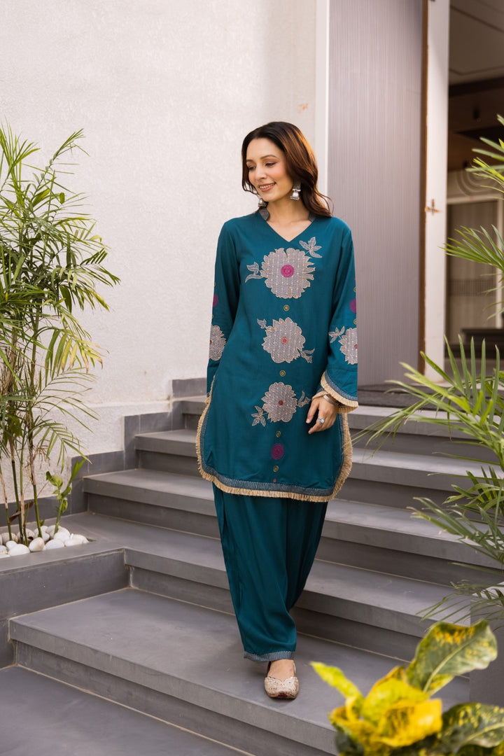 Sonpal Indi Embroidery Cotton Co-ord Set