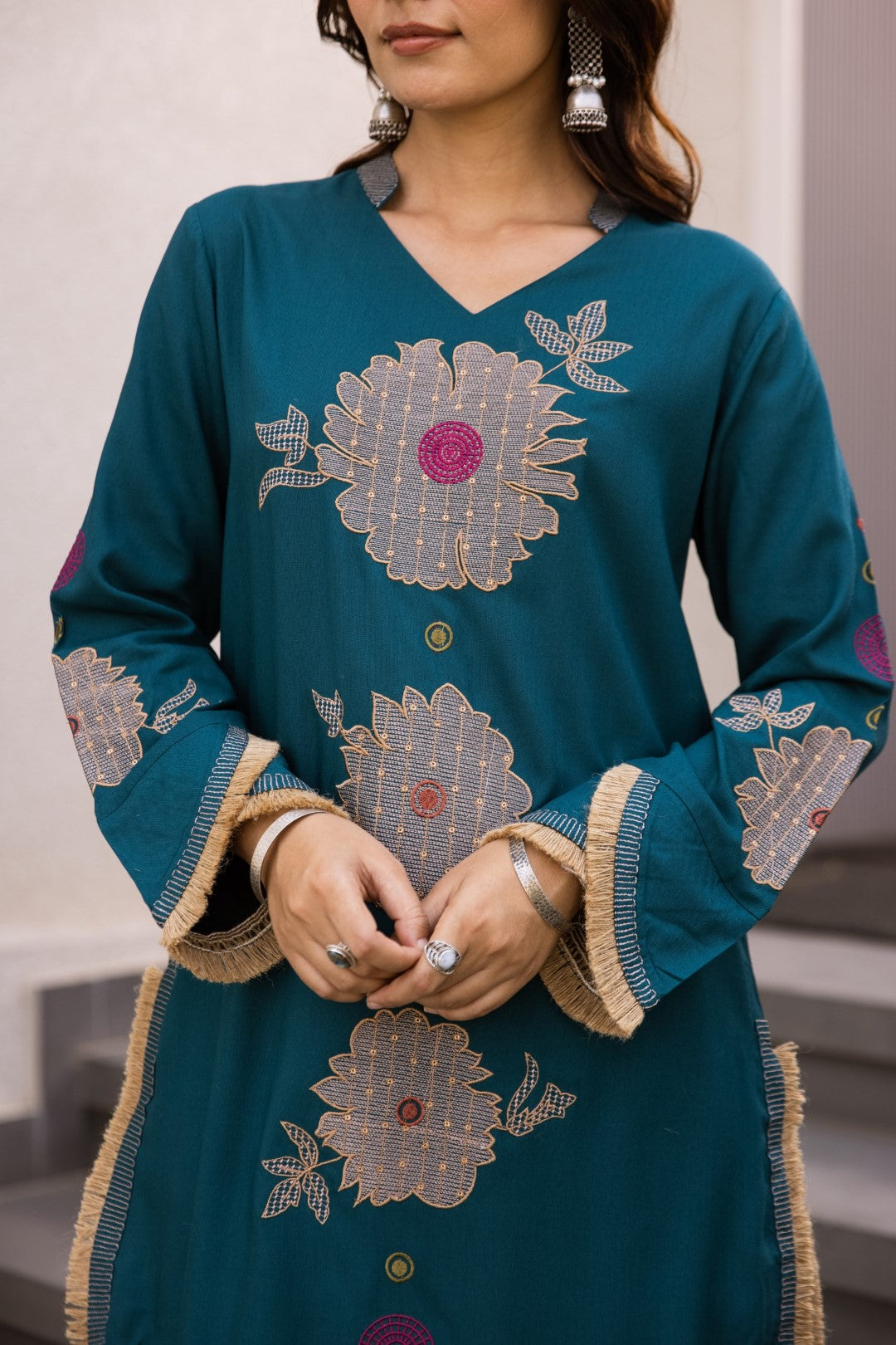 Sonpal Indi Embroidery Cotton Co-ord Set