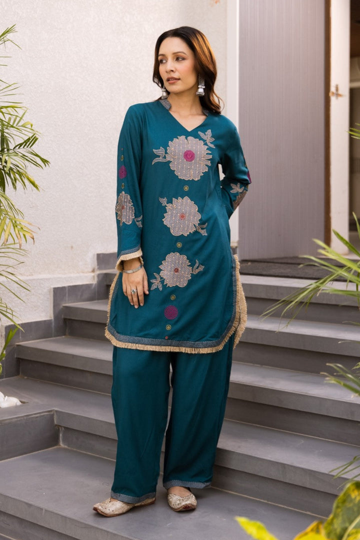 Sonpal Indi Embroidery Cotton Co-ord Set