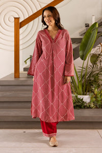 Kabool Cardinal Printed Kurta Pant set