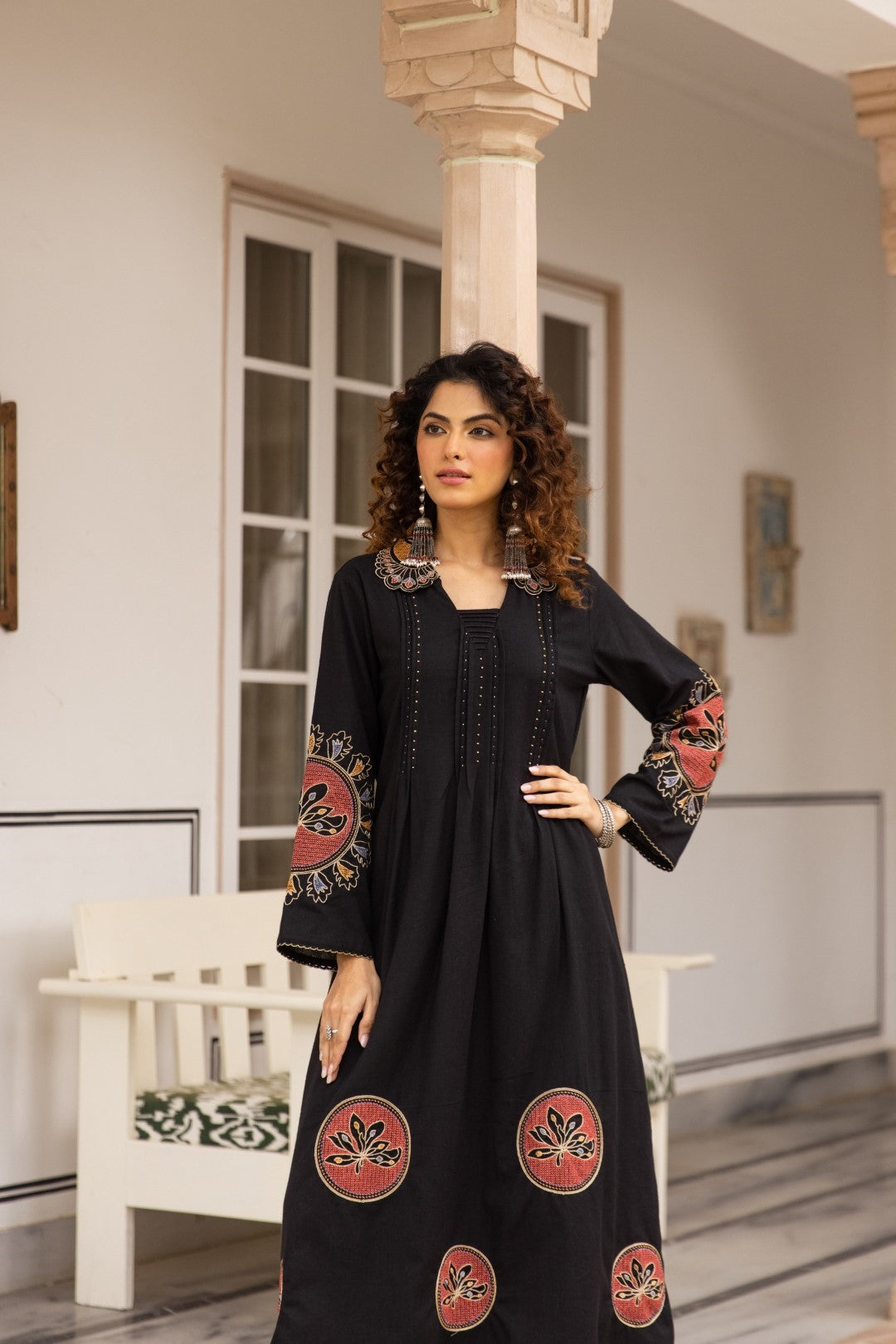 Karen ebony embroidery kurta pant set