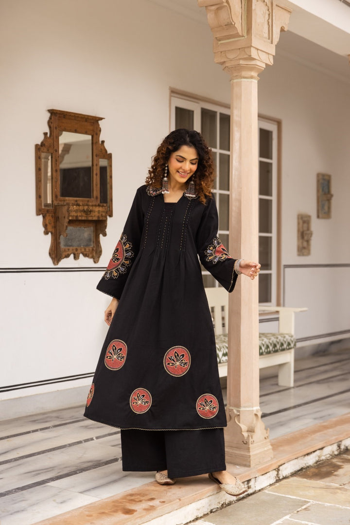 Karen ebony embroidery kurta pant set