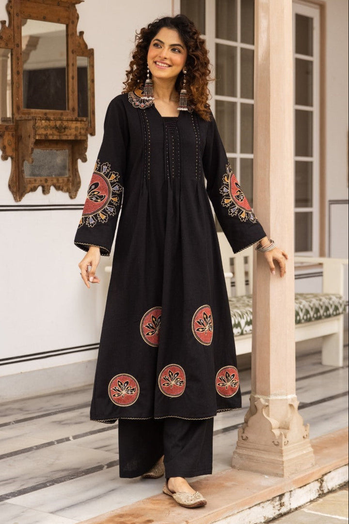 Karen ebony embroidery kurta pant set
