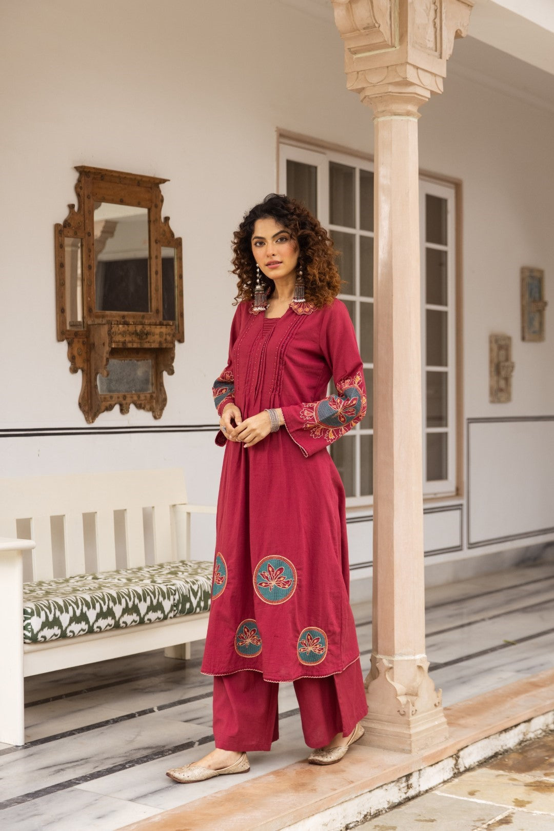 Karen Rouge embroidery kurta pant set