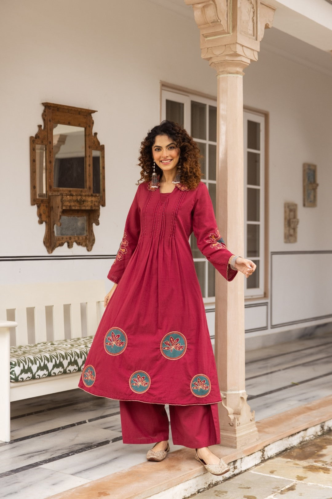 Karen Rouge embroidery kurta pant set