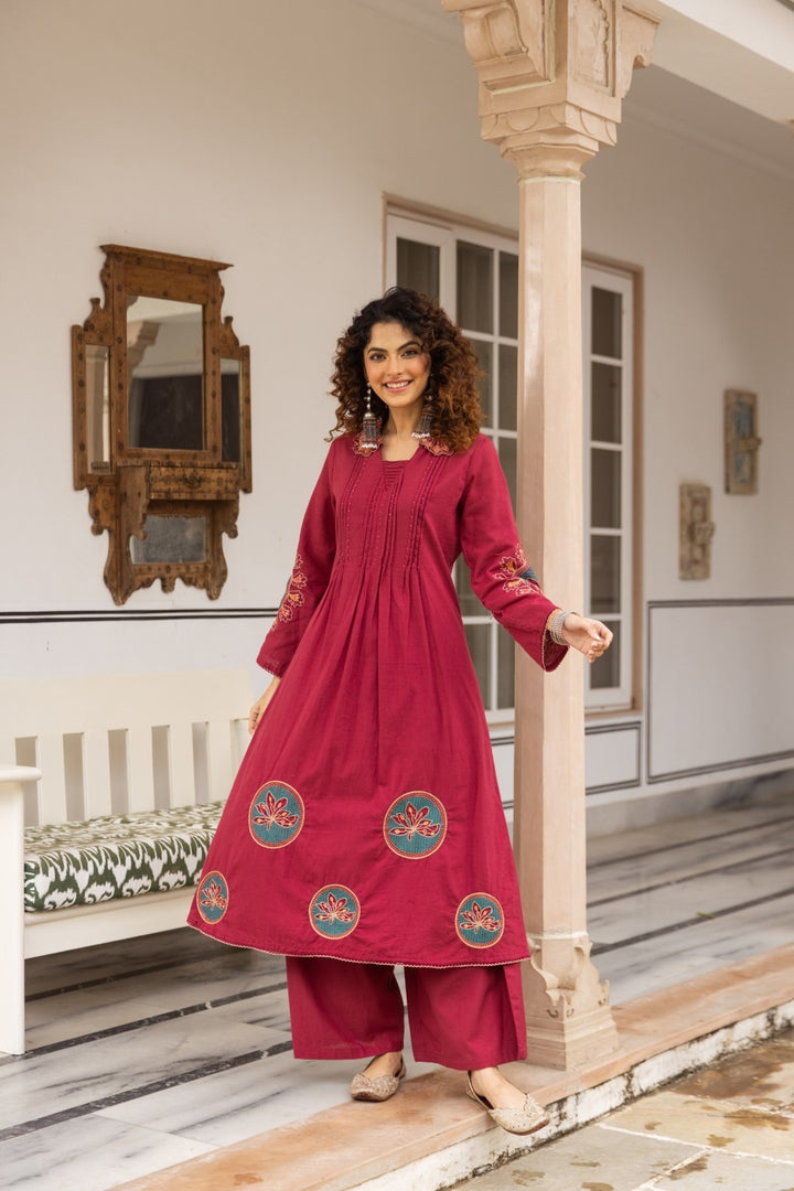 Karen Rouge embroidery kurta pant set