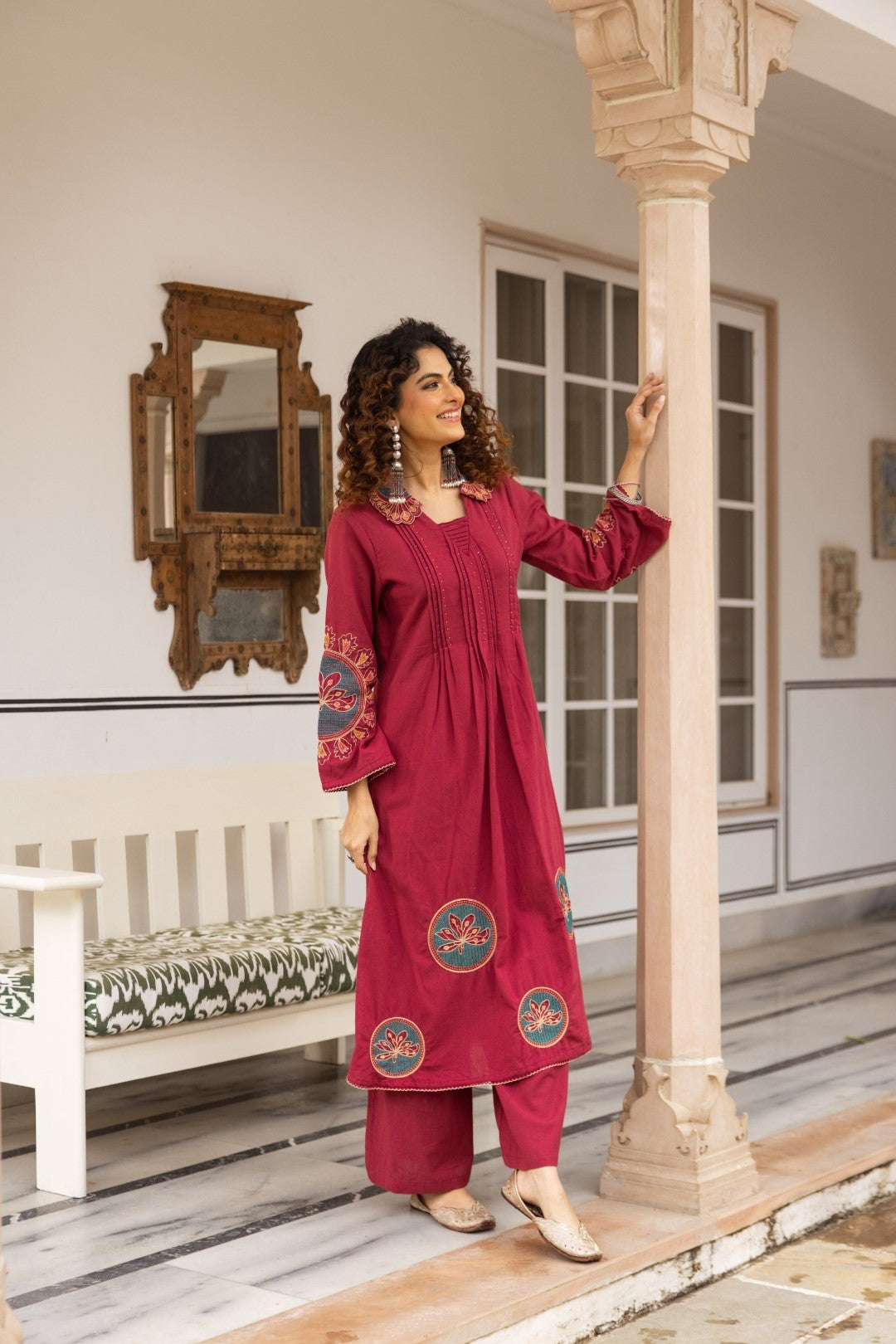 Karen Rouge embroidery kurta pant set