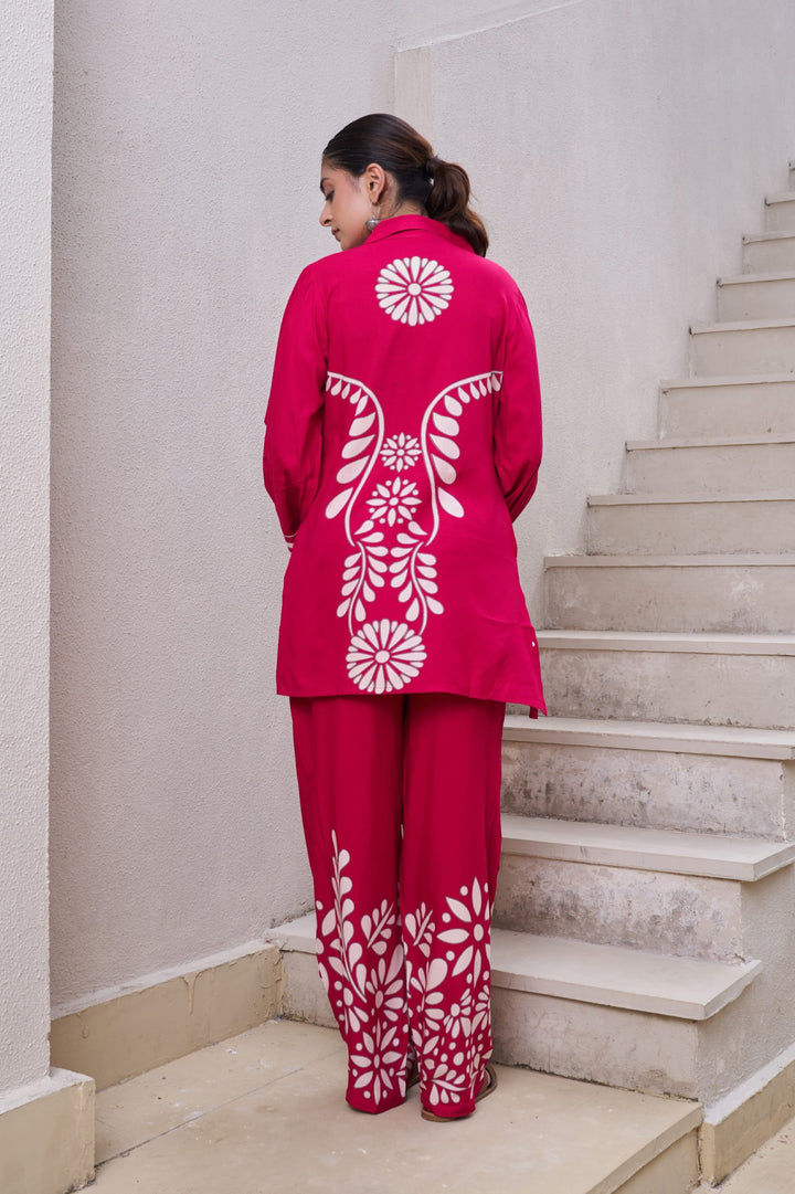 Kabool Cerise printed Co-ord set