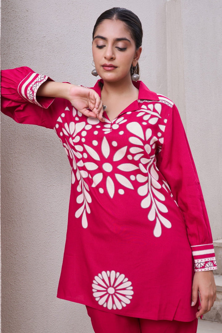 Kabool Cerise printed Co-ord set