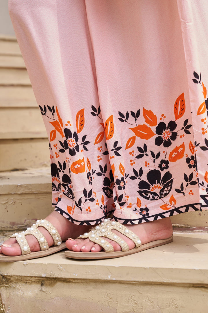 Kabool salmon printed Co-ord set