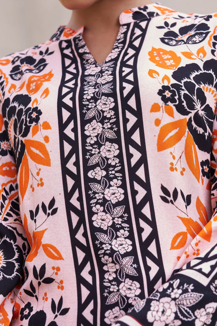 Kabool salmon printed Co-ord set