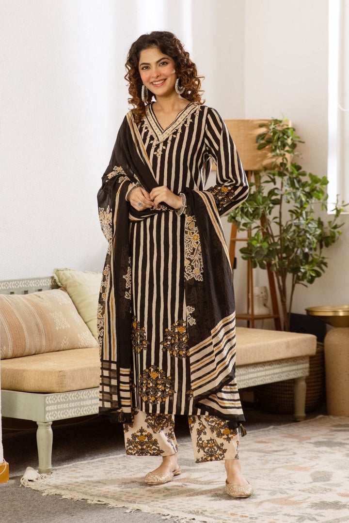 Kamli Sable Cotton Suit Set