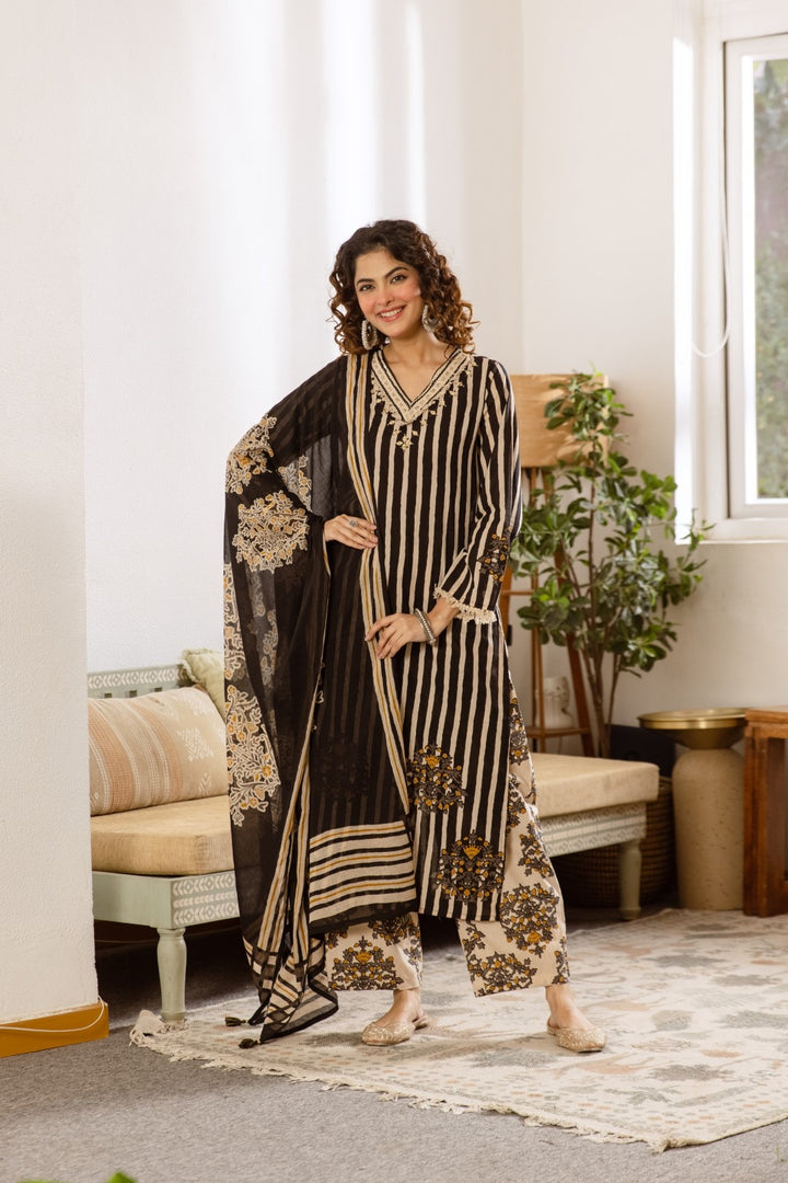 Kamli Sable Cotton Suit Set