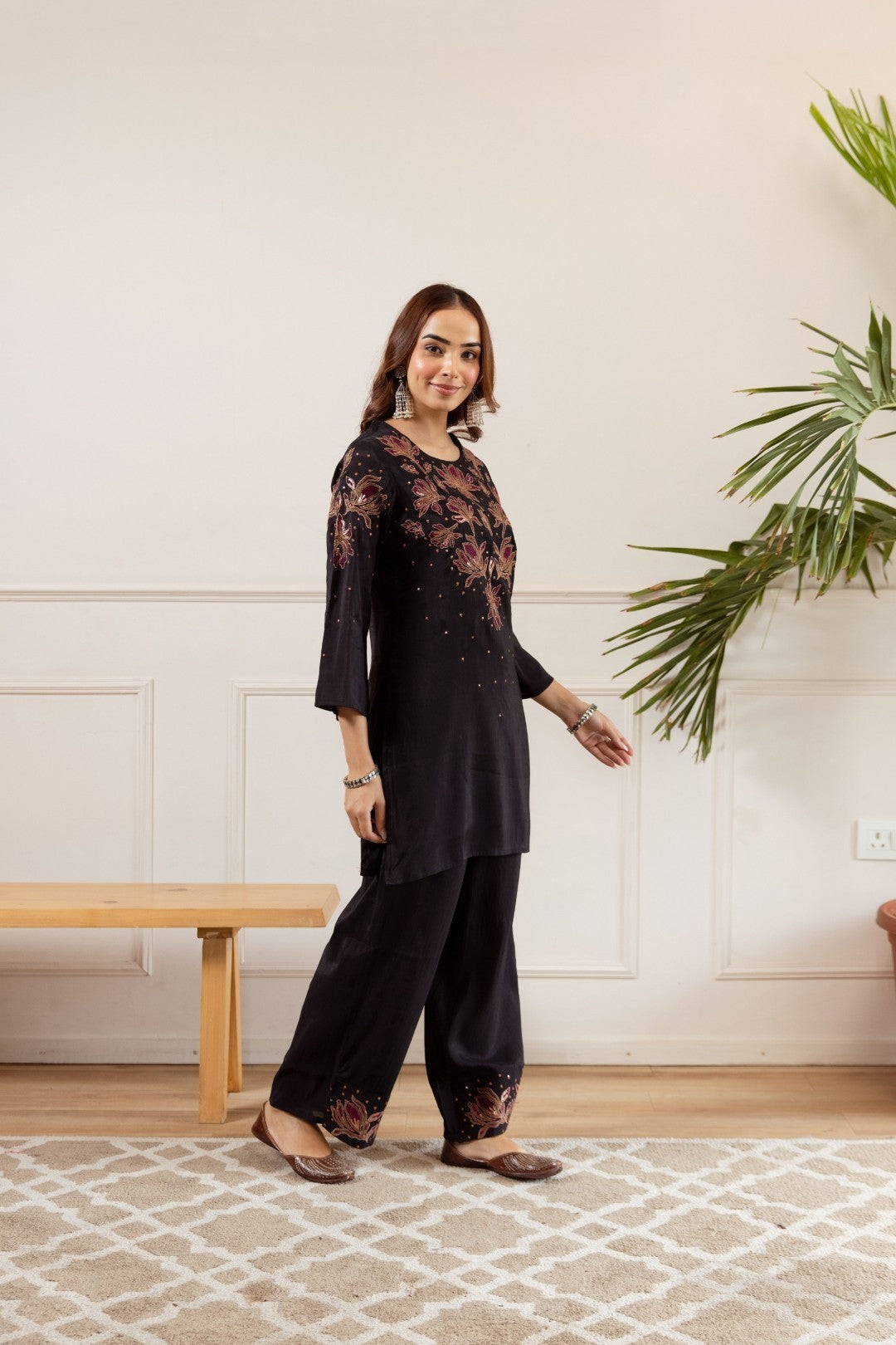 Kamli raven embroidery co-ord set