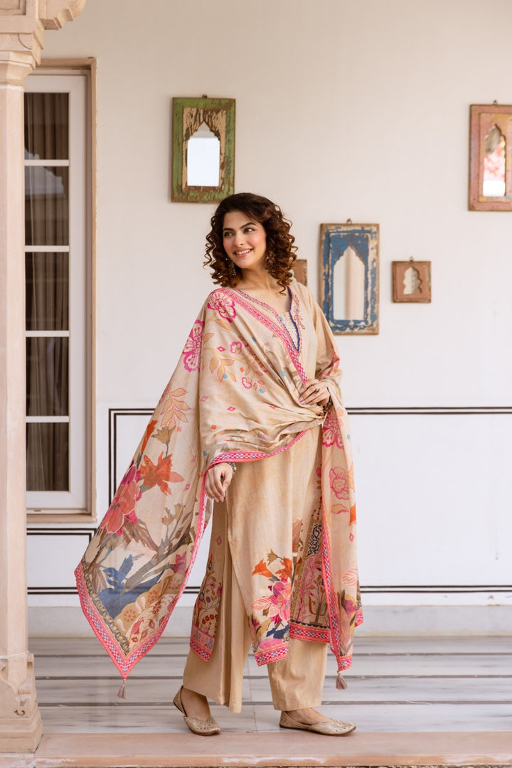 Karen Ivory cotton suit set