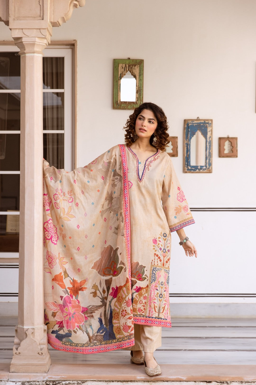 Karen Ivory cotton suit set