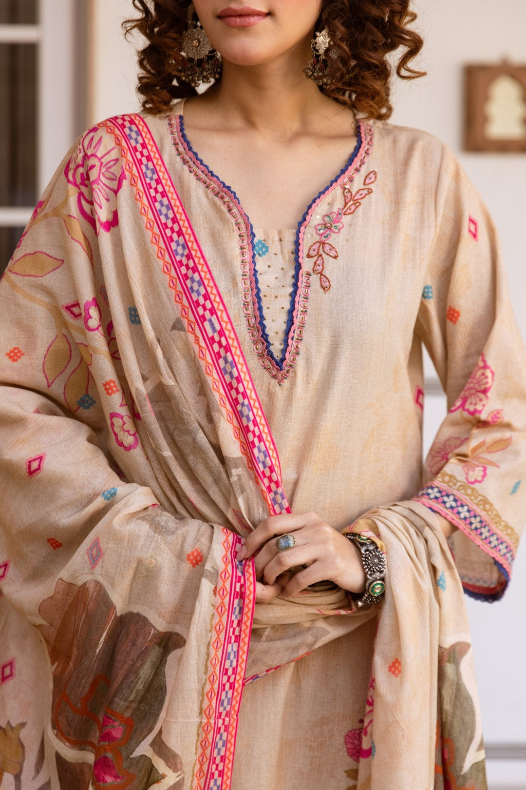 Karen Ivory cotton suit set