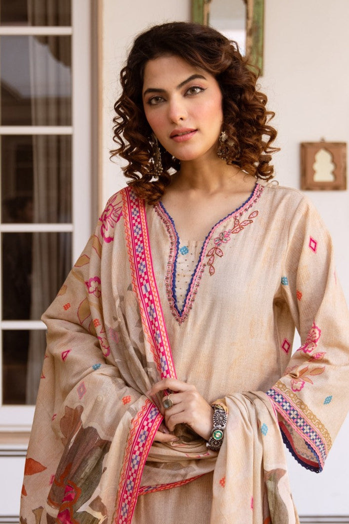 Karen Ivory cotton suit set