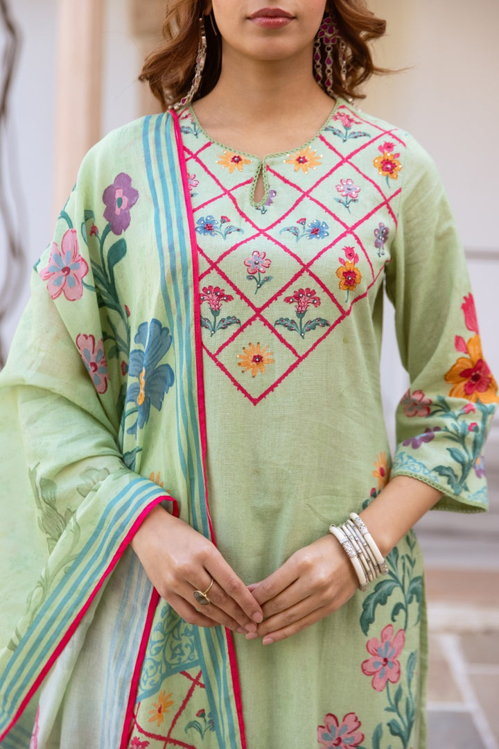 Kamli moss printed suit set
