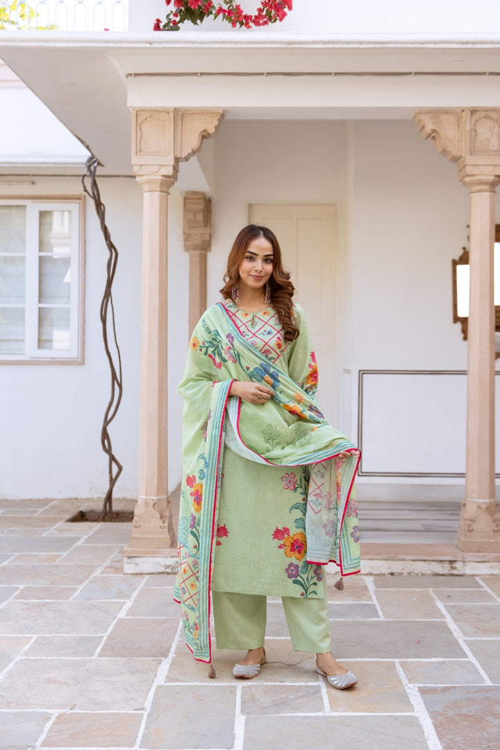 Kamli moss printed suit set