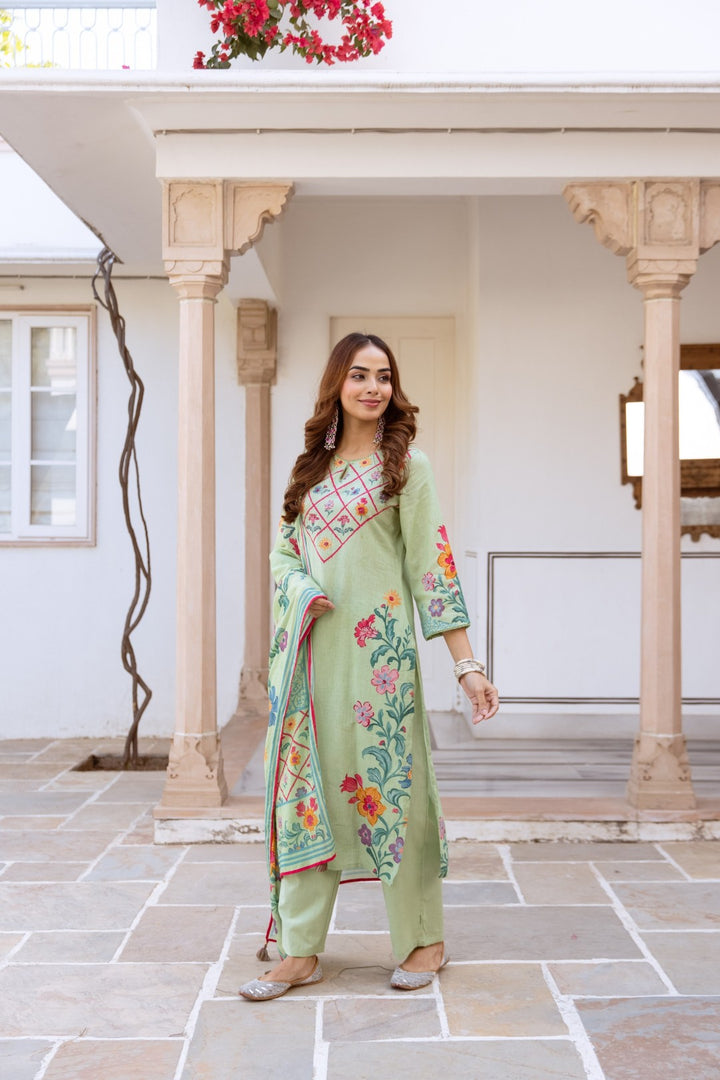Kamli moss printed suit set