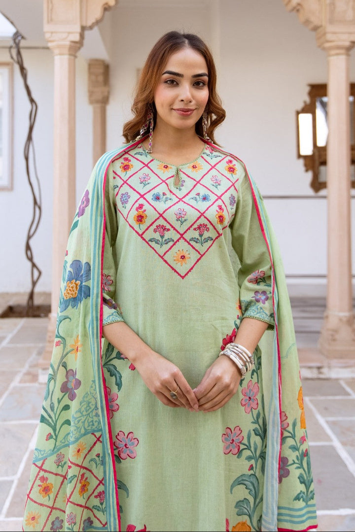 Kamli moss printed suit set