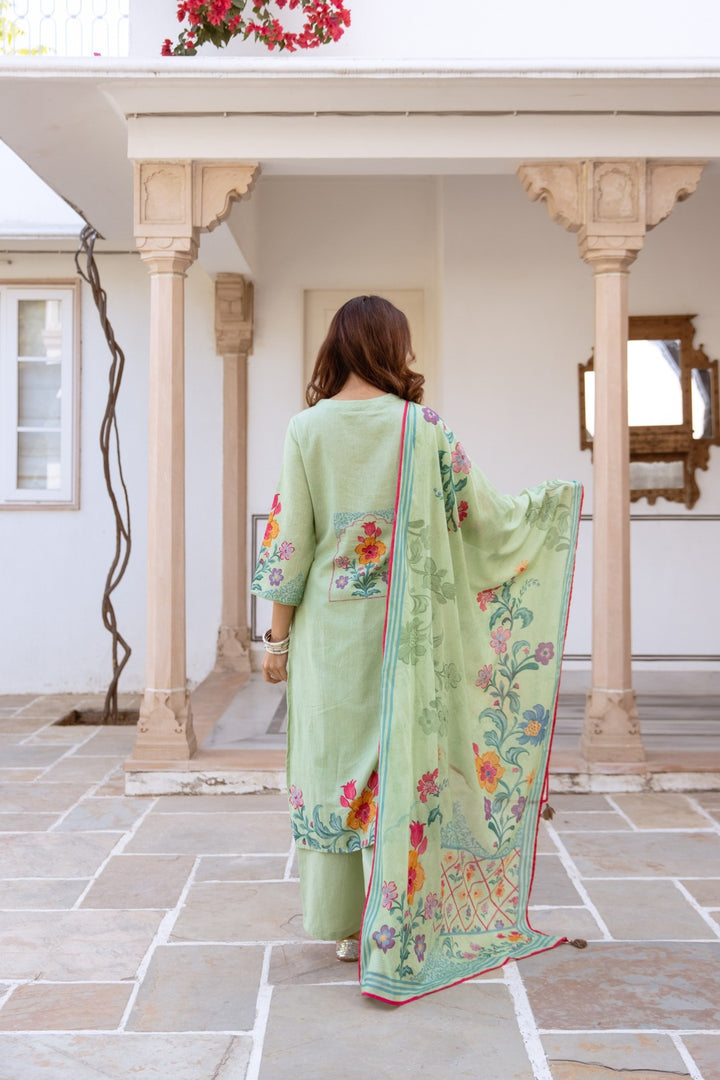 Kamli moss printed suit set