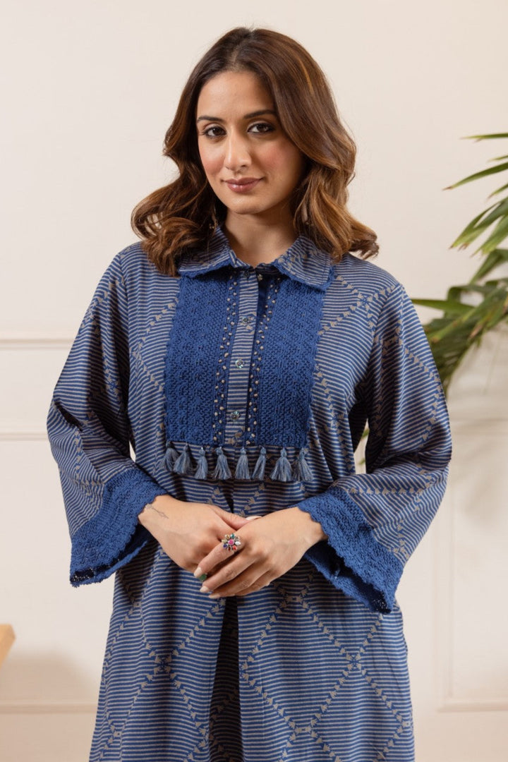 Stravi cobalt printed co-ord set