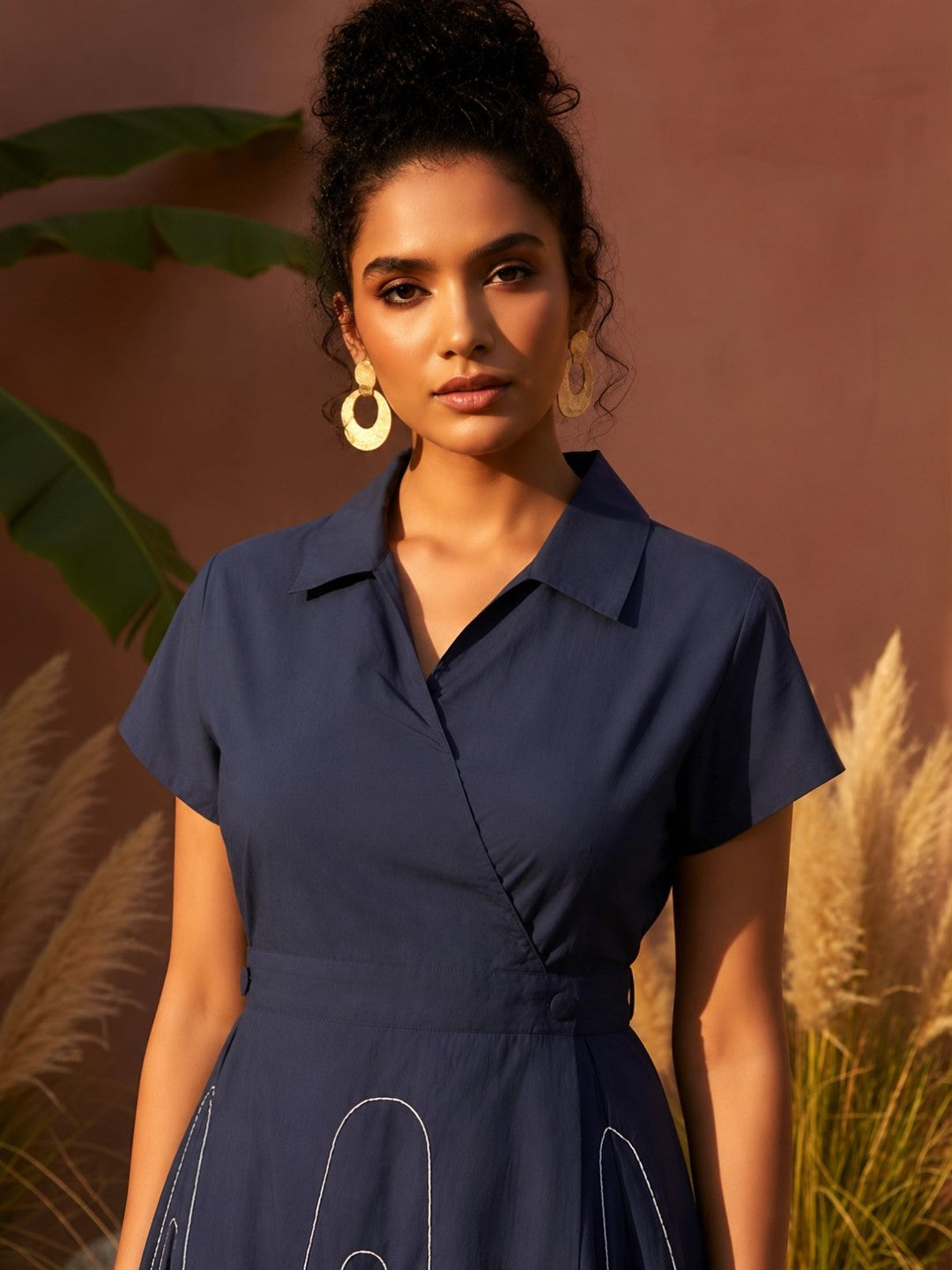 Ivanka Yale Embroidery Cotton Midi Dress