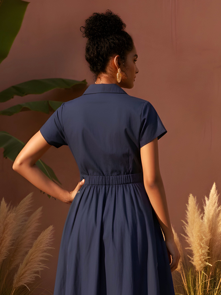Ivanka Yale Embroidery Cotton Midi Dress