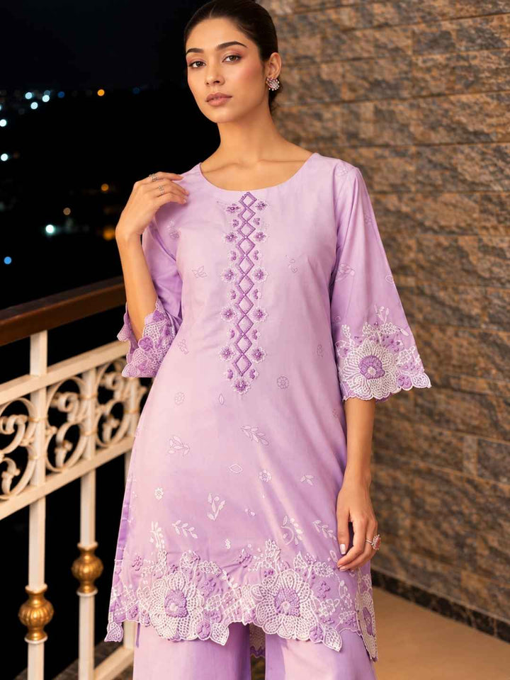 Ira lavender embroidery co-ord set