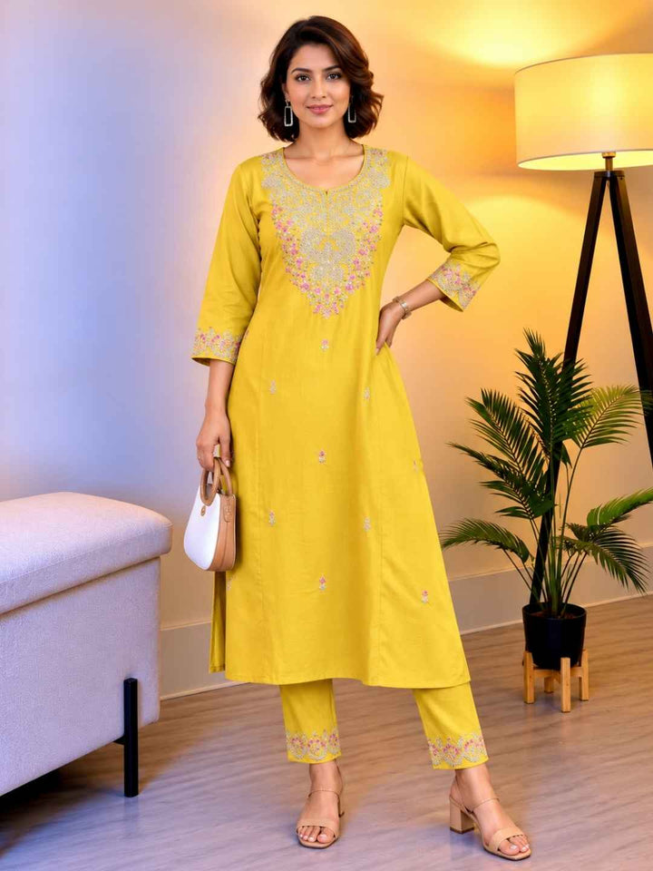 Ira Sand Embroidered kurta pant set