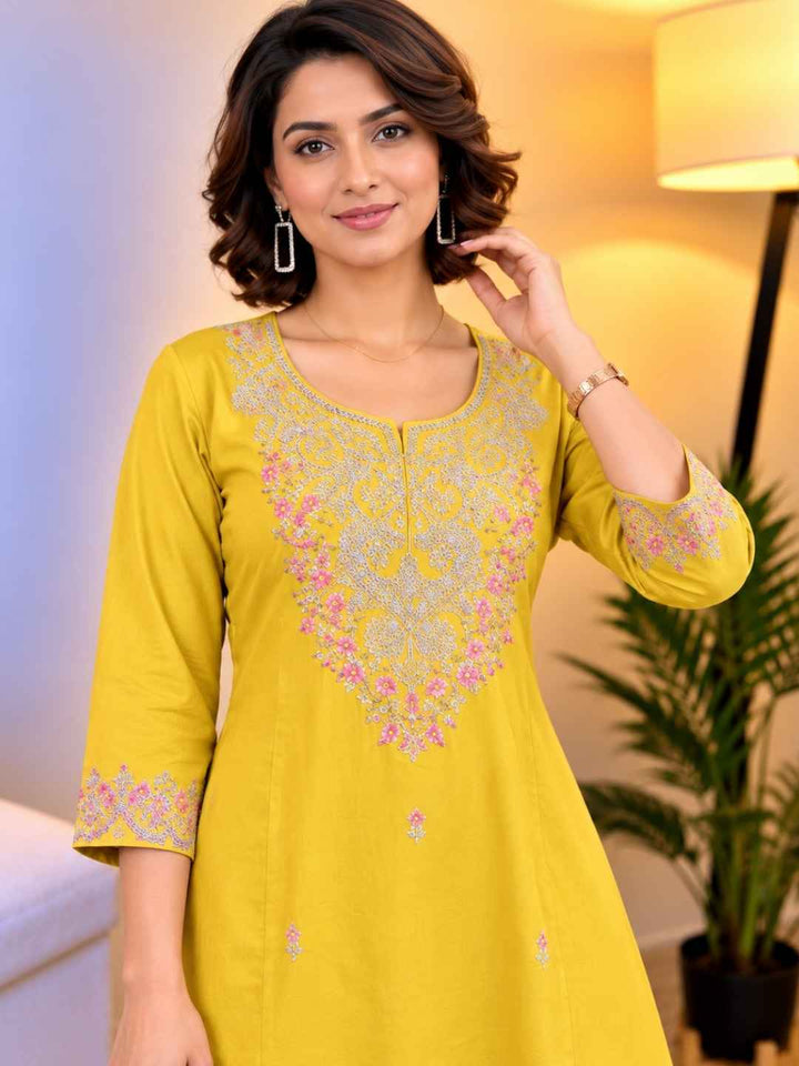 Ira Sand Embroidered kurta pant set