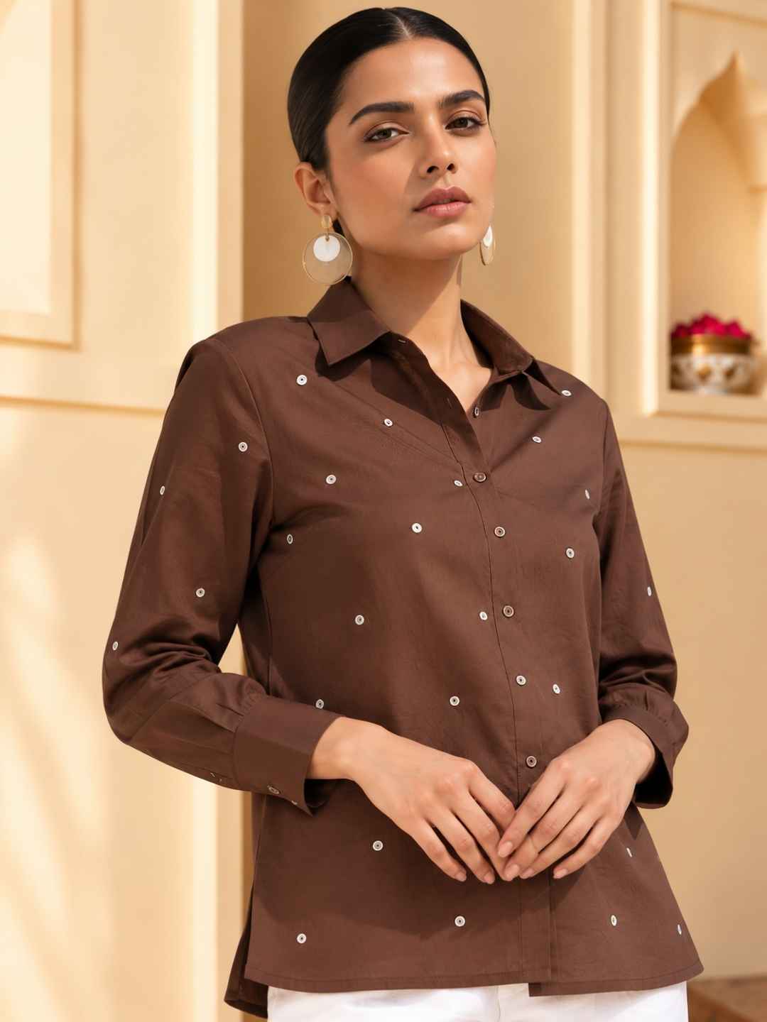 Ivanka Hazel Embroidery Cotton Shirt