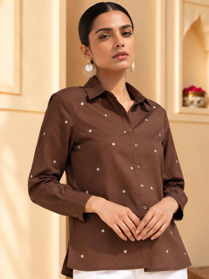 Ivanka Hazel Embroidery Cotton Shirt