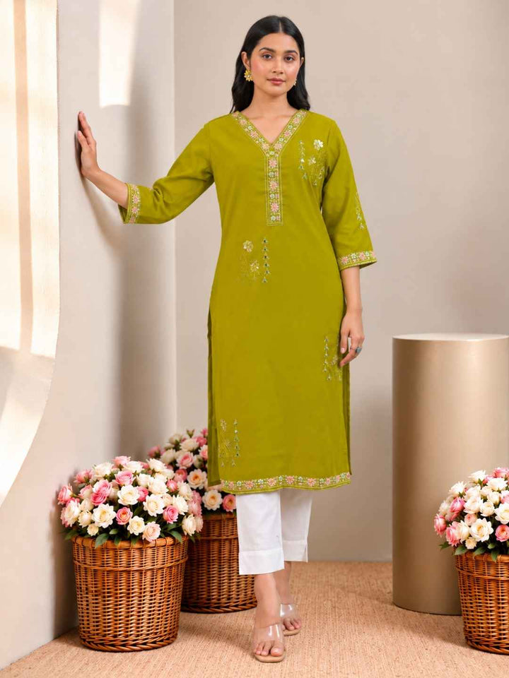 Ivy slime Embroidered Kurti