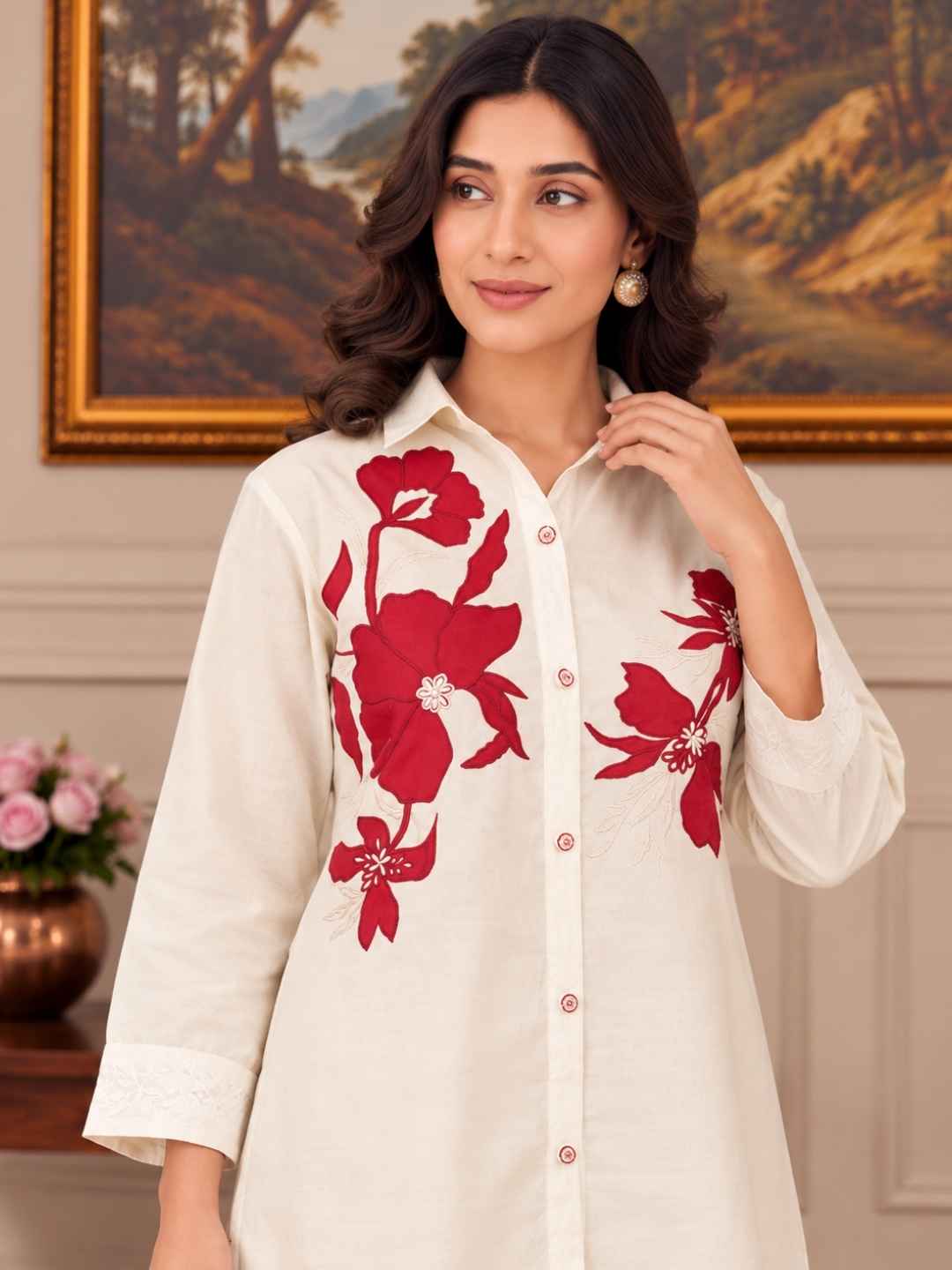 Iyana Daisy Applique Cotton Co-ord Set