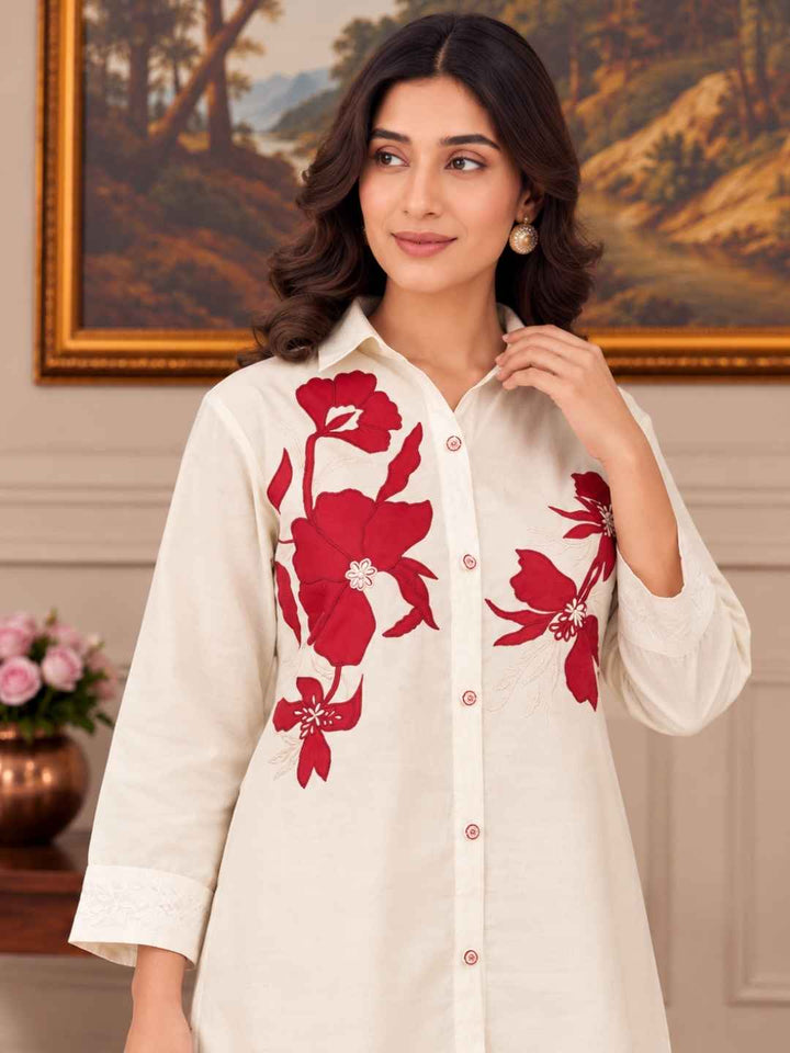 Iyana Daisy Applique Cotton Co-ord Set