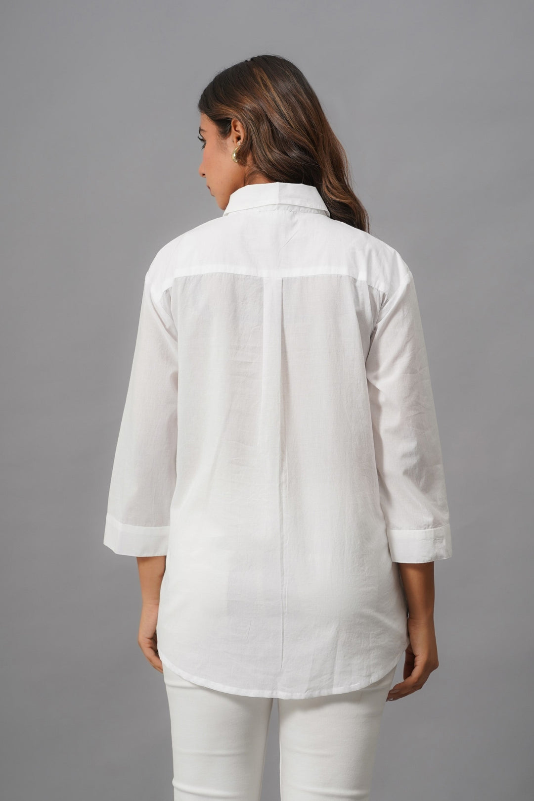 Ivanka Dove Embroidery Cotton Shirt