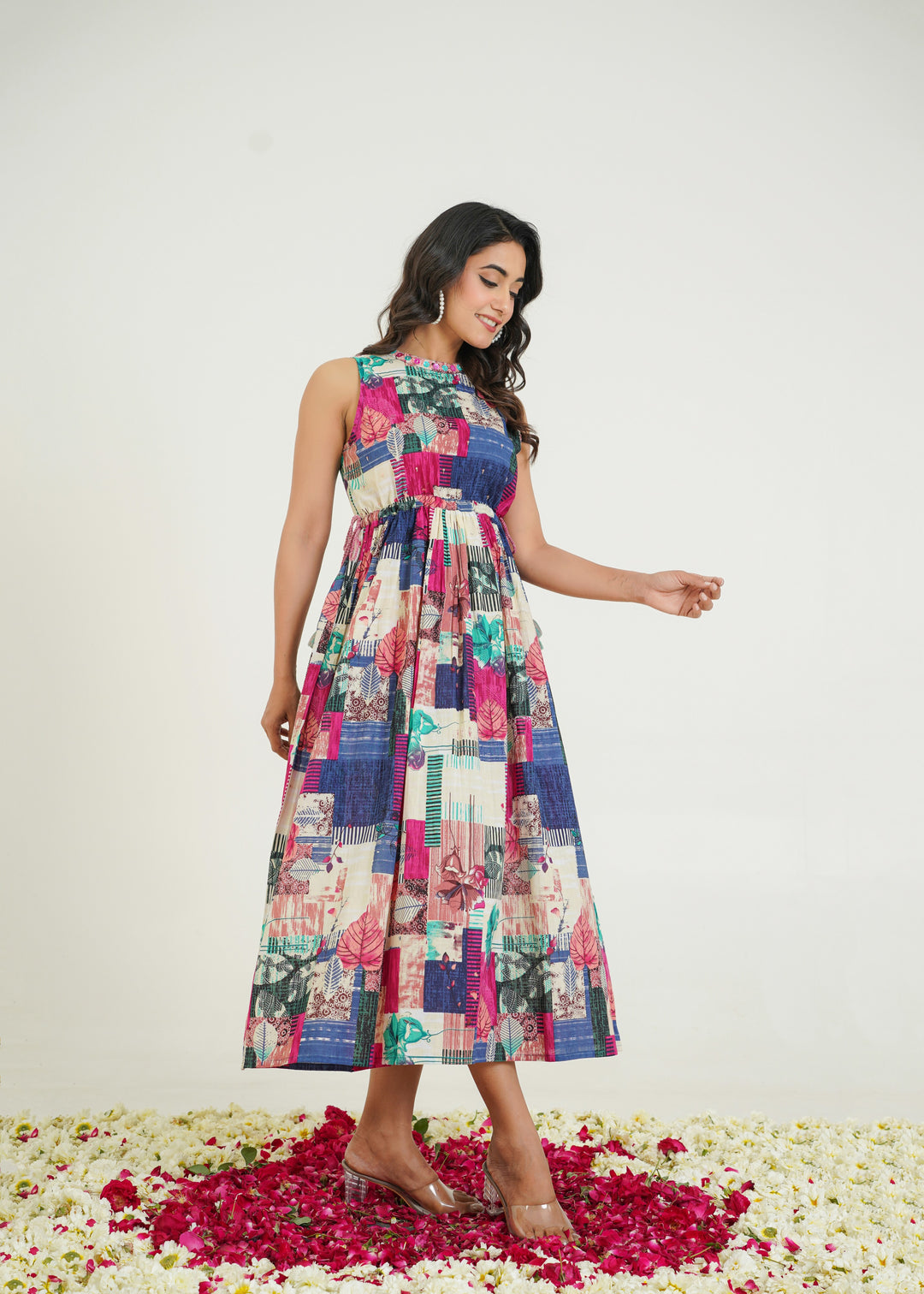 Trinity Vibe Handwork Cotton Midi Dress