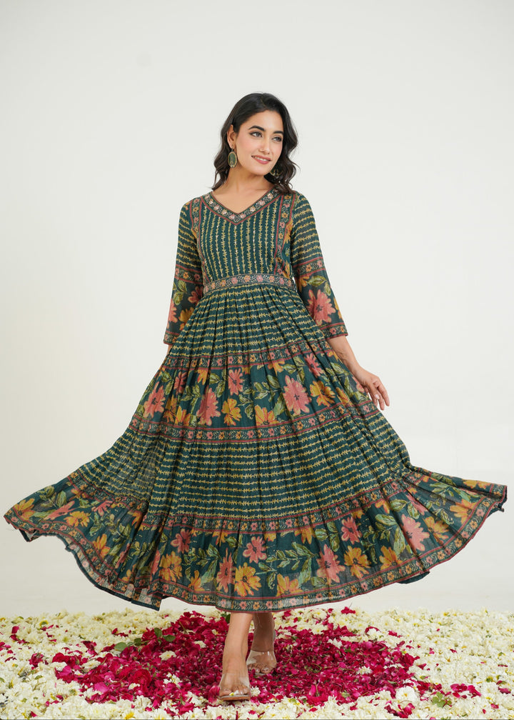 Rabha Moss Printed Dress